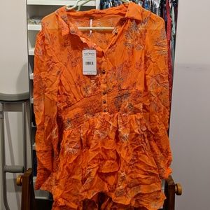 Free people long sleeve mini dress